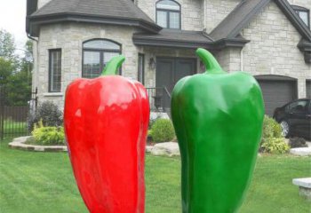 抽象辣椒雕塑廠家  仿真小品  烤漆不銹鋼辣椒雕塑廠
