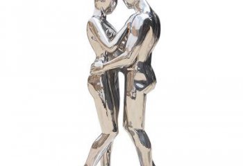 鏡面戀人雕塑廠家 大型擺件  現代不銹鋼戀人雕塑定做