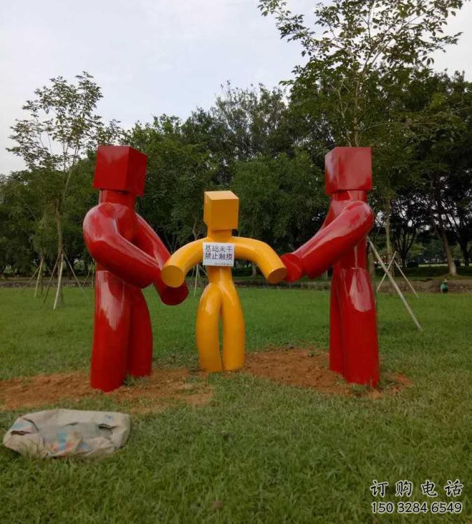 烤漆計生雕塑廠家  公園小品 創意不銹鋼計生雕塑
