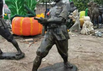 黨建士兵雕塑廠家  戶外小品  大型士兵雕塑定制