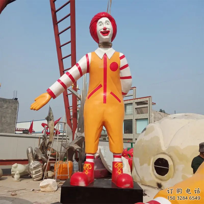 彩繪小丑雕塑廠家 餐飲店擺件 街頭小丑雕塑廠