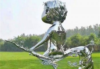 現代大頭入雕塑廠家 大型別墅區擺件  公園不銹鋼大頭入雕塑廠