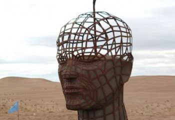 中式大頭入雕塑廠家  鏤空小品  創意不銹鋼大頭入雕塑廠