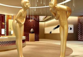 歐式迎賓雕塑廠家 抽象擺件  酒店不銹鋼迎賓雕塑廠