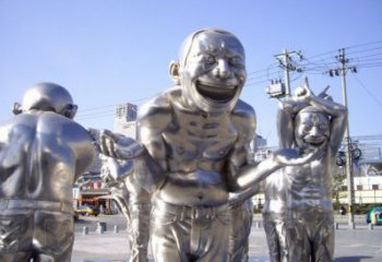 鏡面小丑雕塑廠家 大型擺件  公園不銹鋼小丑雕塑廠