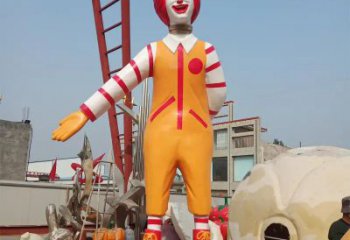 彩繪小丑雕塑廠家 餐飲店擺件 街頭小丑雕塑廠