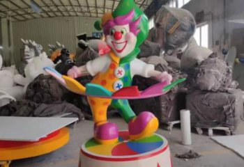 街頭小丑雕塑廠家 大型別墅區擺件  現代小丑雕塑生產