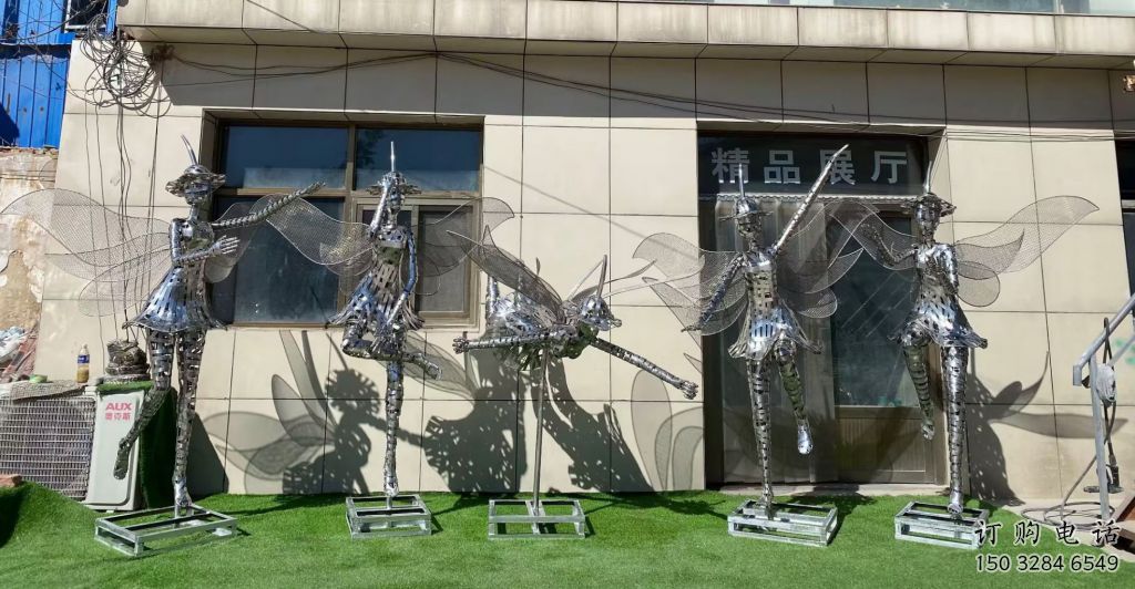 異形花仙子雕塑廠家 現(xiàn)代小品 公園不銹鋼花仙子雕塑廠