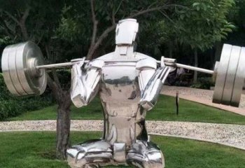 鏡面健兒雕塑廠家 大型擺件  現代不銹鋼健兒雕塑工廠