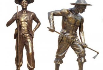 烤漆農民雕塑廠家  公園小品  戶外仿古農民雕塑廠