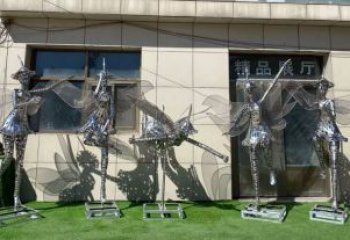 異形花仙子雕塑廠家 現(xiàn)代小品  公園不銹鋼花仙子雕塑廠