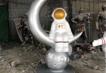 烤漆太空人雕塑廠家 廣場小品  仿真太空人雕塑廠