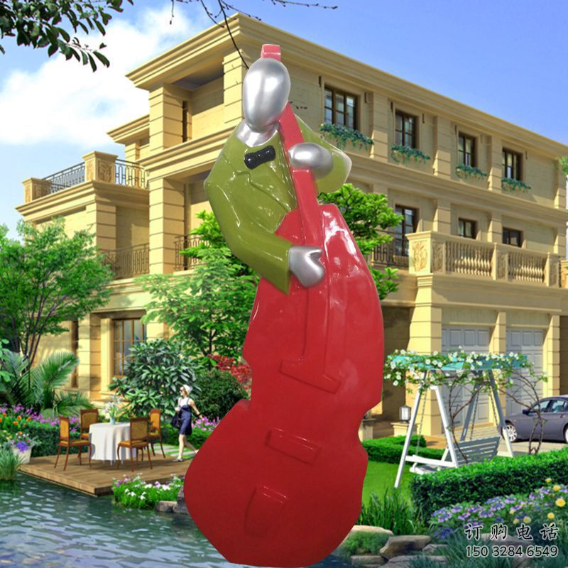 彩繪音樂人雕塑廠家  公園擺件 街頭音樂人雕塑廠