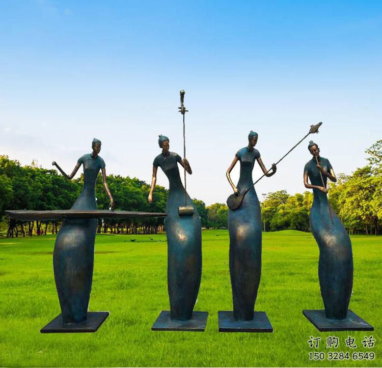 抽象樂隊(duì)雕塑廠家  幾何公園小品  戶外樂隊(duì)雕塑制作