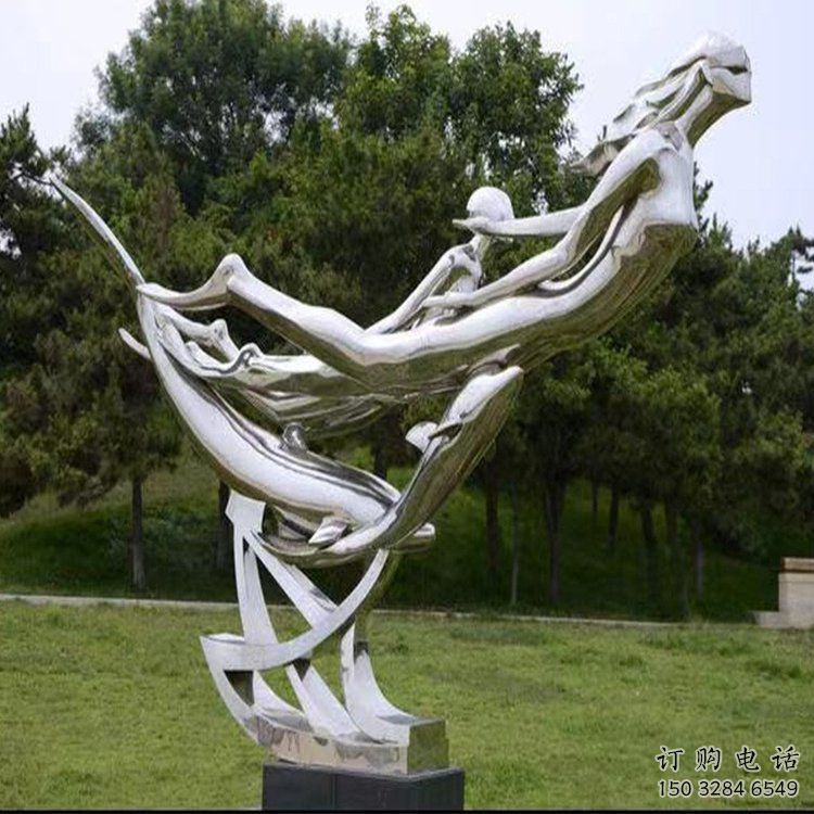 戶外美人魚雕塑廠家 鏡面公園小品  廣場不銹鋼美人魚雕塑廠