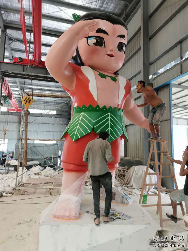 烤漆葫蘆娃雕塑廠家  現(xiàn)代彩繪小品  戶外葫蘆娃雕塑廠