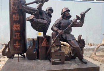 公園消防員雕塑廠家 戶外擺件 黨建消防員雕塑廠