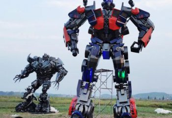 現代機器人雕塑廠家 大型別墅區擺件  抽象機器人雕塑廠