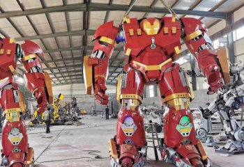 噴漆變形金剛雕塑廠家 中式小品 草地變形金剛雕塑廠