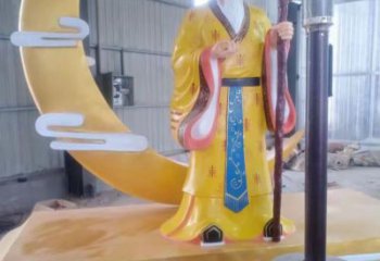 公園月老雕塑廠(chǎng)家 戶(hù)外擺件  仿古彩繪月老雕塑擺件