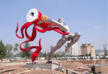 大型運動員雕塑廠家 現代小品  不銹鋼鏡面運動員雕塑廠