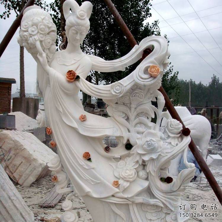 現代天女散花雕塑廠家 大型擺件  戶外天女散花雕塑特點