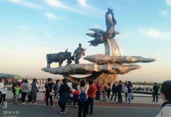 現代牛郎織女雕塑廠家 大型擺件  仿古牛郎織女雕塑廠