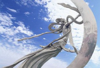 戶(hù)外嫦娥奔月雕塑廠(chǎng)家 噴漆小品  現(xiàn)代嫦娥奔月雕塑廠(chǎng)