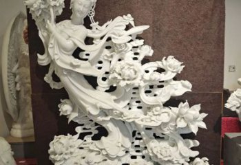 大型天女散花雕塑廠家  創(chuàng)意小品 庭院天女散花雕塑廠