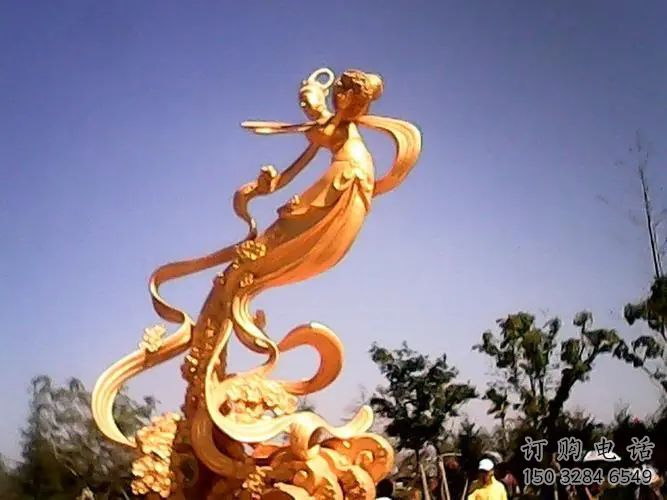 中式天女散花雕塑廠家  創(chuàng)意小品 游樂場天女散花雕塑廠