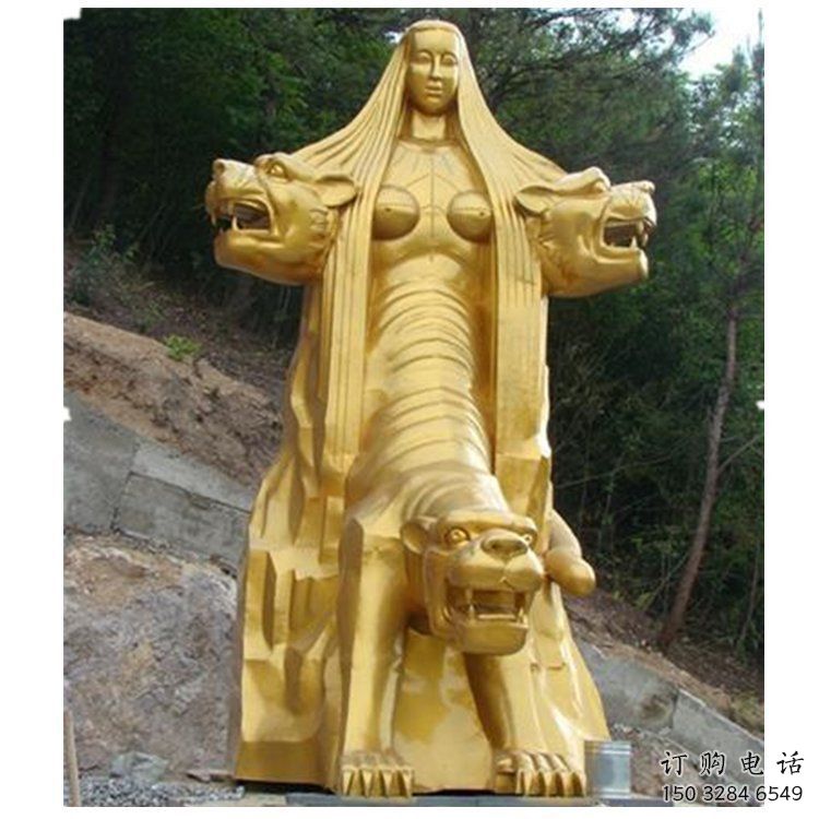 彩繪女媧補天雕塑廠家 公園擺件 街頭女媧補天雕塑廠