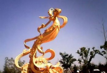 中式天女散花雕塑廠家  創(chuàng)意小品 游樂(lè)場(chǎng)天女散花雕塑廠