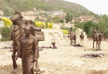 烤漆絲綢之路雕塑廠家  廣場小品  戶外絲綢之路雕塑廠