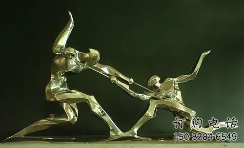 大型擊劍雕塑廠家 鍛造小品  創意公園不銹鋼擊劍雕塑