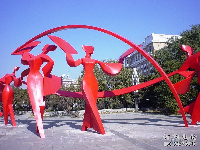 烤漆扭秧歌雕塑廠家 體育小品  戶外抽象不銹鋼扭秧歌雕塑