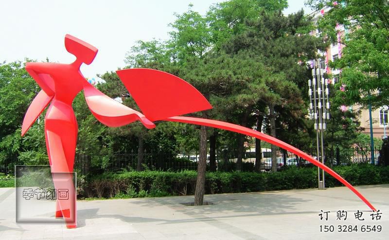 抽象扭秧歌雕塑廠家  歐式小品  公園烤漆不銹鋼扭秧歌雕塑