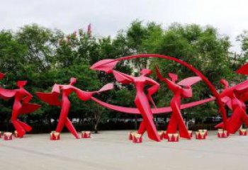 體育扭秧歌雕塑廠家 剪影運動小品 商業街不銹鋼扭秧歌雕塑廠