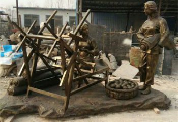 大型女工雕塑廠家  仿古烤漆小品  公園創意女工雕塑