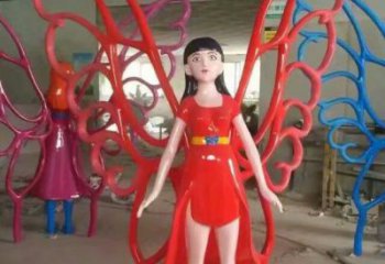 噴漆仙子雕塑廠家 中式小品 草地仙子雕塑擺件