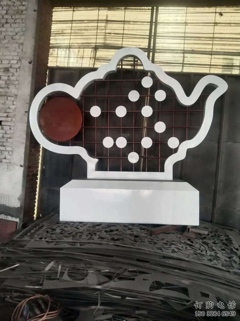 房地產地標雕塑廠家 剪影公園擺件 鏤空不銹鋼地標雕塑小品