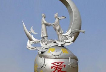 創意愛情雕塑廠家  現代小品 公園不銹鋼愛情雕塑廠