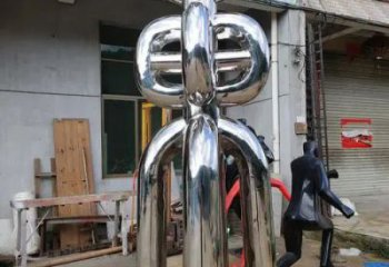 鏡面地標雕塑廠家 大型擺件  現(xiàn)代創(chuàng)意不銹鋼地標雕塑