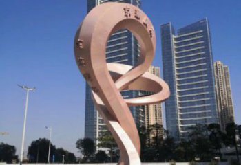 現代指示牌雕塑廠家 大型戶外擺件  創意烤漆不銹鋼指示牌雕塑