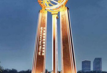 發光標示牌雕塑廠家 歐式步行街小品 大型商場不銹鋼標示牌雕塑