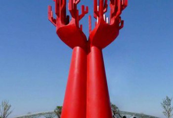 創意標示牌雕塑廠家  烤漆小品 公園不銹鋼標示牌雕塑