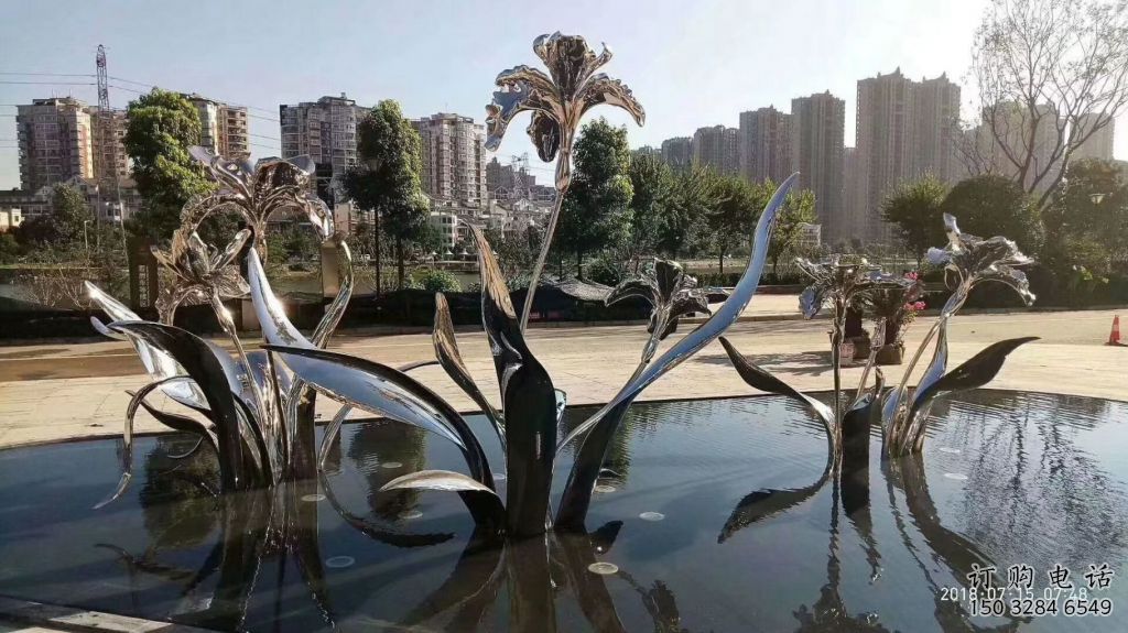 廣場蘭花雕塑廠家  戶外花卉小品  大型不銹鋼蘭花雕塑廠