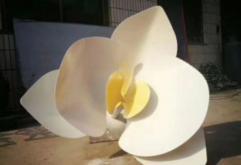 烤漆蘭花雕塑廠家  現(xiàn)代小品  大型不銹鋼蘭花雕塑定制