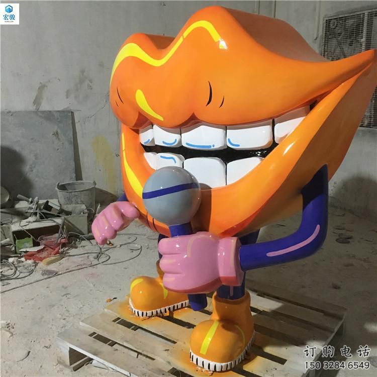 彩繪嘴唇雕塑廠家  現(xiàn)代擺件 街頭不銹鋼嘴唇雕塑廠