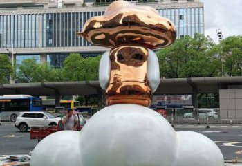 現代卡通人雕塑廠家 大型別墅區擺件  戶外不銹鋼卡通人雕塑