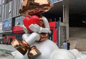 烤漆卡通人雕塑廠家  街頭小品  創意不銹鋼卡通人雕塑